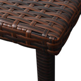 NNEVL Sun Lounger with Cushion & Table Poly Rattan Brown