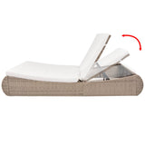 NNEVL Outdoor Lounge Bed Poly Rattan Beige