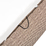 NNEVL Outdoor Lounge Bed Poly Rattan Beige