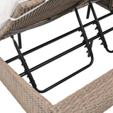 NNEVL Outdoor Lounge Bed Poly Rattan Beige