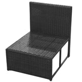 NNEVL 8 Piece Garden Lounge Set with Cushions Poly Rattan Black