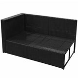NNEVL 8 Piece Garden Lounge Set with Cushions Poly Rattan Black