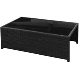 NNEVL 8 Piece Garden Lounge Set with Cushions Poly Rattan Black