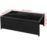 NNEVL 8 Piece Garden Lounge Set with Cushions Poly Rattan Black