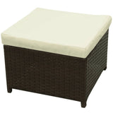 NNEVL 8 Piece Garden Lounge Set with Cushions Poly Rattan Brown
