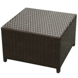 NNEVL 8 Piece Garden Lounge Set with Cushions Poly Rattan Brown