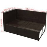 NNEVL 8 Piece Garden Lounge Set with Cushions Poly Rattan Brown