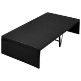 NNEVL Garden Bed with Canopy Black 190x130 cm Poly Rattan