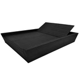 NNEVL Outdoor Lounge Bed with Cushion Poly Rattan Black