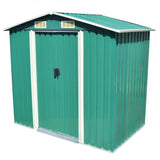 NNEVL Garden Storage Shed Green Metal 204x132x186 cm
