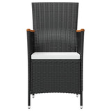 NNEVL 7 Piece Outdoor Dining Set with Cushions Poly Rattan