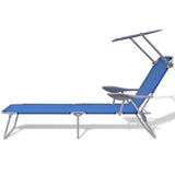 NNEVL Sun Lounger with Canopy Steel Blue