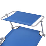 NNEVL Sun Lounger with Canopy Steel Blue