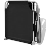 NNEVL Sun Lounger with Canopy Steel Black
