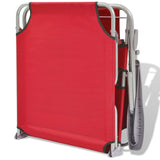 NNEVL Sun Lounger with Canopy Steel Red
