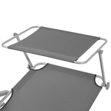 NNEVL Sun Lounger with Canopy Steel Grey