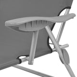 NNEVL Sun Lounger with Canopy Steel Grey