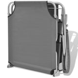 NNEVL Sun Lounger with Canopy Steel Grey