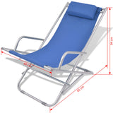 NNEVL Reclining Deck Chairs 2 pcs Steel Blue