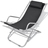 NNEVL Reclining Deck Chairs 2 pcs Steel Black