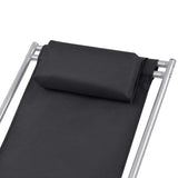 NNEVL Reclining Deck Chairs 2 pcs Steel Black