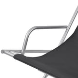 NNEVL Reclining Deck Chairs 2 pcs Steel Black