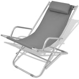 NNEVL Reclining Deck Chairs 2 pcs Steel Grey