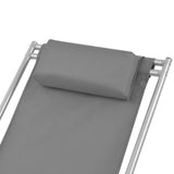NNEVL Reclining Deck Chairs 2 pcs Steel Grey