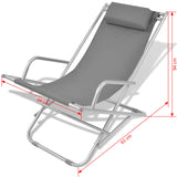 NNEVL Reclining Deck Chairs 2 pcs Steel Grey