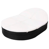 NNEVL Outdoor Lounge Bed with Cushion Poly Rattan Black