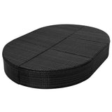 NNEVL Outdoor Lounge Bed with Cushion Poly Rattan Black