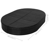 NNEVL Outdoor Lounge Bed with Cushion Poly Rattan Black