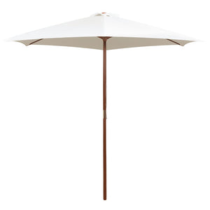 NNEVL Parasol 270x270 cm Wooden Pole Cream White