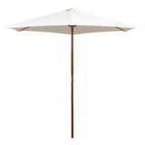 NNEVL Parasol 270x270 cm Wooden Pole Cream White