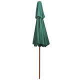 NNEVL Double Decker Parasol 270x270 cm Wooden Pole Green