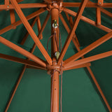 NNEVL Double Decker Parasol 270x270 cm Wooden Pole Green