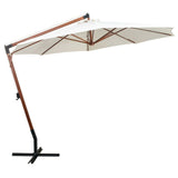 NNEVL Hanging Parasol 350 cm Wooden Pole White