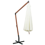 NNEVL Hanging Parasol 350 cm Wooden Pole White