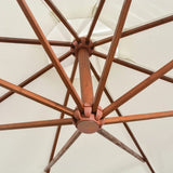 NNEVL Hanging Parasol 350 cm Wooden Pole White