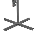 NNEVL Hanging Parasol with LED Lighting 300 cm Green Metal Pole