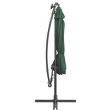 NNEVL Hanging Parasol with LED Lighting 300 cm Green Metal Pole