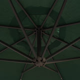 NNEVL Hanging Parasol with LED Lighting 300 cm Green Metal Pole