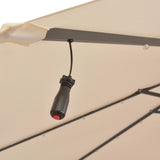 NNEVL Hanging Parasol with LED Lighting 300 cm Sand Metal Pole