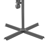 NNEVL Hanging Parasol with LED Lighting 300 cm Sand Metal Pole