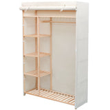 NNEVL Wardrobe Fabric and Pinewood 110x40x170 cm