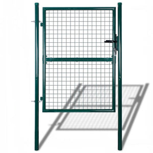 NNEVL Fence Gate Steel 100x250 cm Green