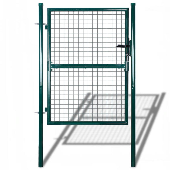 NNEVL Fence Gate Steel 100x250 cm Green