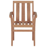 NNEVL Stackable Garden Chairs 2 pcs Solid Teak Wood