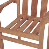 NNEVL Stackable Garden Chairs 2 pcs Solid Teak Wood