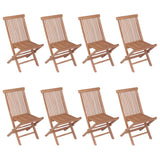NNEVL 9 Piece Outdoor Dining Set with Folding Chairs Solid Teak Wood